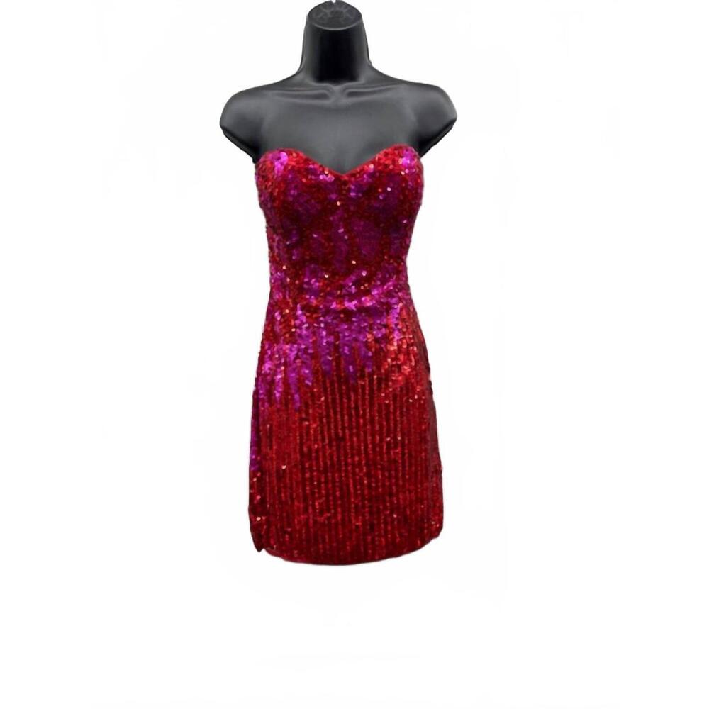 NEW PRIMAVERA women's sequined dress in red